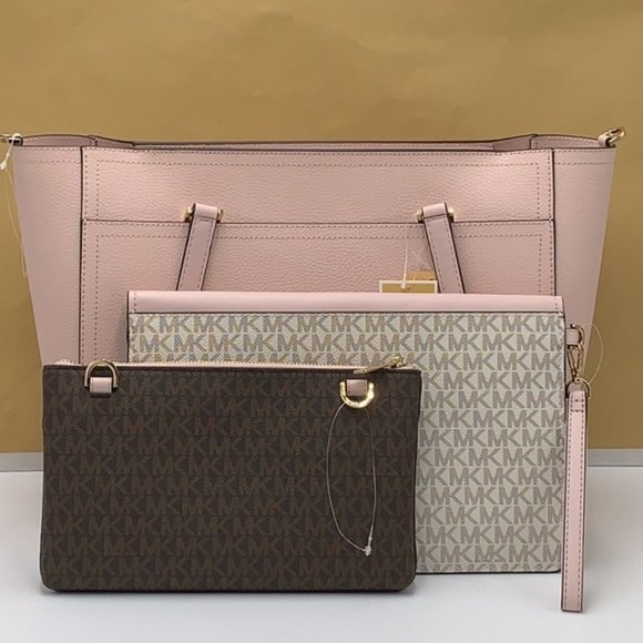 Michael Kors Maisie Large 3 in 1 Tote Powder Blush Multi - Picture 14 of 16